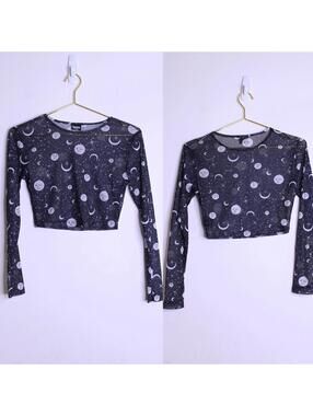 Spencer's Celestial Mesh Crop Top - S/M